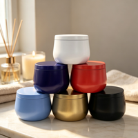 Vente en gros de boîtes et pots en fer blanc de 4oz et 8oz, forme ronde, pour bougies diffuseurs d'arômes et boîtes à bijoux