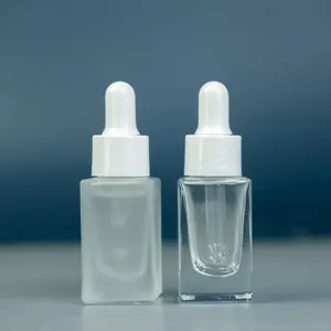 5Ml 10Ml 15Ml 30Ml Glazen Vierkante Clear Frost Druppelaar Olie Fles