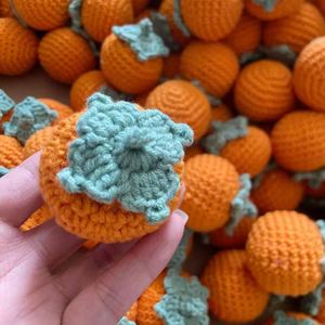 Handmade Plush Crochet Auspicious Keychain Pendant Persimmon Creative Meaning Fruit <b>Gift</b> <b>Box</b> Wholesale - Product Image 5