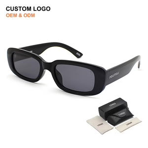 Retro Rectangle Sunglasses with UV400 Protection Trendy Square Party Sun Glasses Women Men Custom Logo Unisex Sunglasses - Product Image 1
