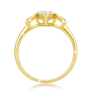 Valeur Vente Bijoux en or Femme Anniversaire Vacances Cadeau Fiançailles 2 Carat Marquise Taille Moissanite 3 Pierre Or 14K Bague Creuse - Product Image 2