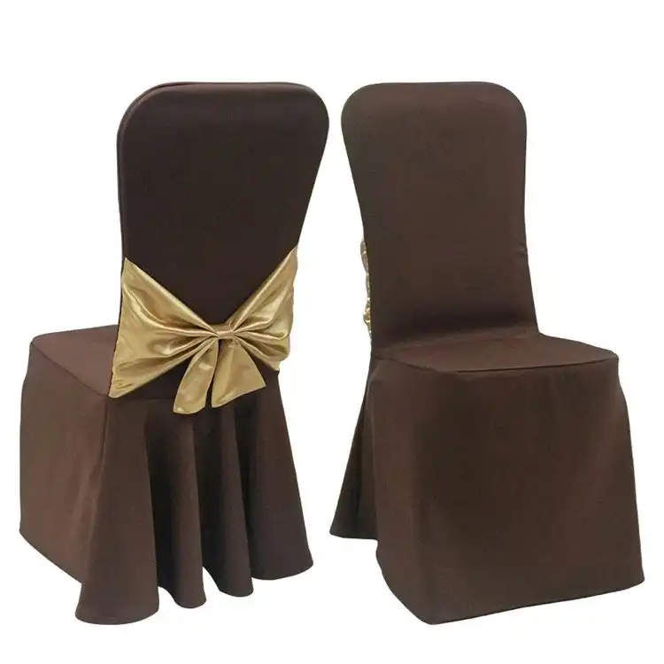 Capa elástica para cadeira, capa metálica de spandex dourada para cadeira, capas para banquetes, festas, casamento