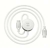 Kabel Data Pengisian Cepat 3 in 1 100W Pengisi Daya Nirkabel Jam Tangan Magnetik Kabel PD Nilon Terjalin untuk Ponsel