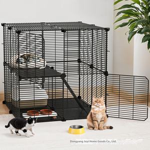 Assemblage simple Clôture intérieure et extérieure détachable pour animaux de compagnie <span class=keywords><strong>Cage</strong></span> pour petit oiseau chat et chien avec plateau en plastique pour chats et chiens - Product Image 4