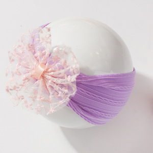 Leichtes Jacquard Nylon Baby Stirnband mit süßem Bogen Stretchy Haarschmuck für alle Jahreszeiten für Kinder - Product Image 5