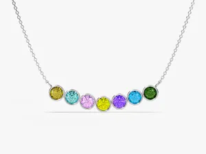 Gold Vermeil Bezel Set Family Birthstone Necklace Personalized <strong>Gifts</strong> for <strong>Wife</strong> <strong>Birthday</strong> <strong>Gift</strong> Custom Birthstone Jewelry for Women - Product Image 5