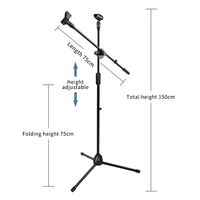 Support de microphone de sol pliable et réglable, pièces de haute qualité, bras flexible, support de micro professionnel