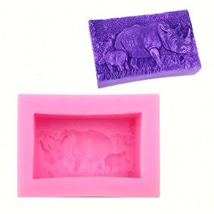 Moule en silicone en forme de rhinocéros pour savon individuel, bougie, résine, réutilisable, outil de bricolage pour la maison, outil de cuisson, OEM/ODM - Product Image 3