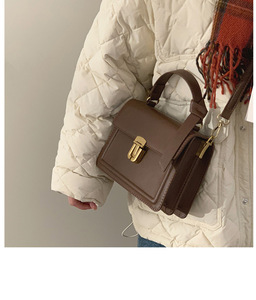 Bolso Bandolera Versátil para Mujer, Estilo Moderno, Retro, Pequeño, Cuadrado, con Cierre de Cremallera, Material PU - Product Image 6