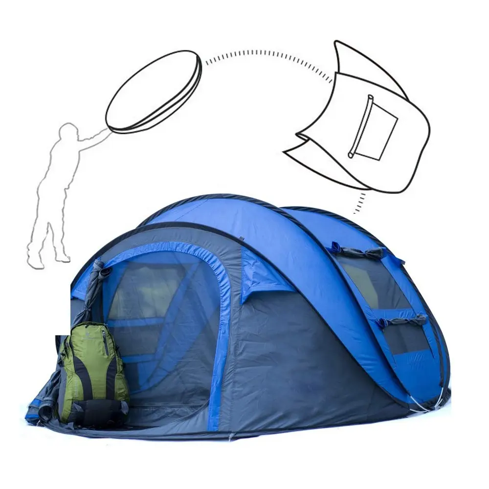 5 persona turbo vita cabina Tenda di campeggio esterna su misura lungo, tenda da campeggio