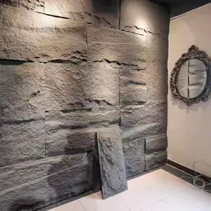 Precio de fabricación Revestimiento de paredes exteriores 3D Pu Venta Faux Stoneexterior Paneles de pared Pvc Grano de madera Piedra de roca