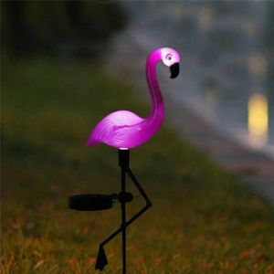 Lampe solaire décorative en forme de <span class=keywords><strong>flamant</strong></span> <span class=keywords><strong>rose</strong></span> pour <span class=keywords><strong>jardin</strong></span>, étanche, LED rechargeable, pour aménagement paysager de cour - Product Image 2