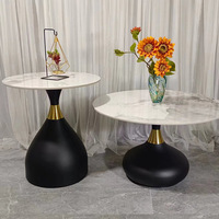 Table basse ronde moderne minimaliste en dalle de pierre italienne, table d'appoint/de coin pour petit appartement, salon