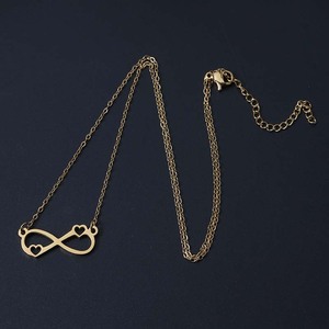 <span class=keywords><strong>Collana</strong></span> da Donna con Catena a <span class=keywords><strong>Cuore</strong></span> <span class=keywords><strong>Infinito</strong></span> in Acciaio Inossidabile Lucidato a Specchio di Alta Qualità - Product Image 4