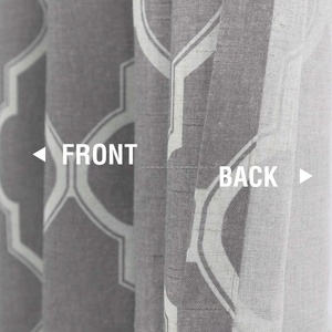 Cortina de ventana con estampado geométrico listo para usar, <span class=keywords><strong>cortinas</strong></span> opacas para sala de estar - Product Image 3