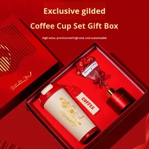 Business Event Souvenirs Girls High-end Gifts Lily Valley Ceramic Coffee Cup <b>Heart</b>-<b>shaped</b> Gift <b>Box</b> Custom Logo Printing for - Product Image 3