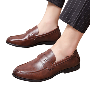 Mocassins Gommino en cuir PU pour homme, élégants, confortables, à bout pointu, style Oxford décontracté, couleur unie, pour l'hiver, pointures 38-48/6.5-14 - Product Image 1