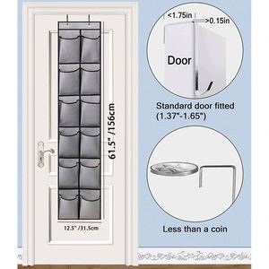 Tiết Kiệm Không Gian Tốt Nhất Bán Vải Trong Cửa Lưu Trữ 12 Túi Treo Tổ Chức Với Kim Loại Móc - Product Image 6