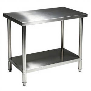 Commercial Stainless Steel 201 Workbench Shelf Brushed Matt Finish Modular Expandable Heavy-Duty Capacity Self-Cleaning <b>Kitchen</b> - Product Image 3