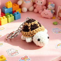 Article populaire : Porte-clés tortue miniature mignonne en fil à crocheter, breloque décorative pour sac tricotée à la main, cadeau
