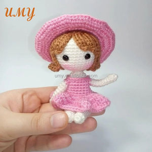 Mini poupées faites à la main pour filles, avec Crochet, faites à la main, modèle Au Amigurumi, 1 pièce - Product Image 6
