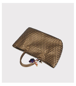 Sac à main de luxe pour femme, modèle 2024, design OEM, tissé, fait main, doublure PU, fermeture ouverte, imperméable - Product Image 6