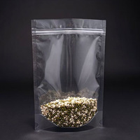 Grande pochette en plastique imperméable en nylon de qualité alimentaire, emballage transparent de collation, sacs avec fermeture éclair