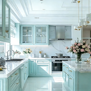 Gabinete Personalizado Verde Menta de Lujo Vermont Premium Colección 2026 con Tamaño Personalizado para Cocina de Penthouse Urbana - Product Image 1