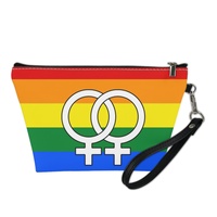 Pochette de maquillage personnalisée en PU (motif arc-en-ciel) pour le voyage, le rangement sur coiffeuse et la vente en gros – Thème lesbien et gay