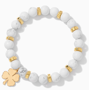 Braccialetto Elastico con Perline a <span class=keywords><strong>Quadrifoglio</strong></span> in Pietra Naturale, Portafortuna, Gioielli per Uomo e Donna, Vendita all'Ingrosso - Product Image 3