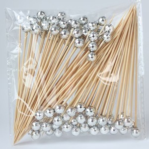 100 Stuzzicadenti Decorativi in Bambù Argentato da 12cm <span class=keywords><strong>per</strong></span> Cocktail, Ideali <span class=keywords><strong>per</strong></span> <span class=keywords><strong>Compleanni</strong></span>, Matrimoni e Feste - Product Image 4