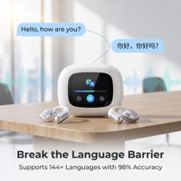 Écouteurs Traducteurs IA avec Écran Tactile Intelligent, Traduction en Temps Réel, Plus de 140 Langues