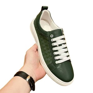 Baskets basses décontractées pour hommes en cuir tressé vert, respirantes, semelle en plastique, pointures 38 à 45, style marche - Product Image 5