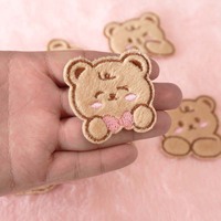 Fer à broder par ordinateur sur appliques patchs d'ours de dessin animé mignon patchs brodés personnalisés pour vêtements de bébé