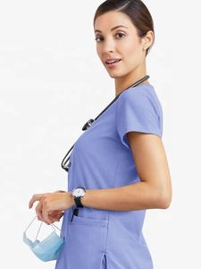 Nouveau 2024 uniformes d'hôpital Spa Salon de beauté médecin infirmier Logo personnalisé 2 pièces survêtement Scrubs uniformes ensembles - Product Image 5