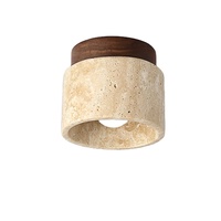 Plafonnier LED Décor Wabi Sabi Travertin Jaune pour Hall, Restaurant, Hôtel, Allée, Couloir, Balcon, Entrée et Salon