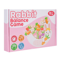 Jouet d'empilage en bois Montessori Lapin Carotte, jeu d'équilibre pour tout-petits, blocs de construction éducatifs, vente en gros