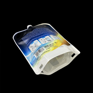 Custom Printed White Black Drink Juice Reusable Food Spout Pouch Plastic <b>Liquid</b> Packaging Stand Up Pouch With Suction - Product Image 4