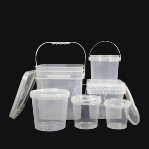 Transparent Buckets Bucket Factory Price 1L To 20L Transparent Clear Food Grade Plastic Pp Buckets Barrel Plastic Pail With Lids Handle