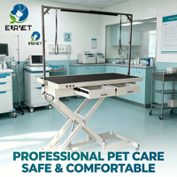 Table de toilettage électrique EURVET, robuste, capacité 250 lbs, système d'éclairage LED, tiroir de rangement intégré, équipement vétérinaire de type H, 304 Dog