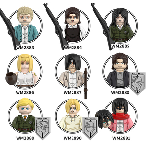 WM AOT Anime Eren Jaeger Armin Levi Mikasa Ackerman Bestia Titán Colosal Blindado <span class=keywords><strong>Annie</strong></span> Leonhart Mini Bloques de Construcción Juguetes para Niños - Product Image 4