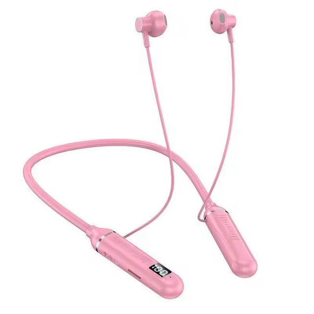 Long Standby Digital Battery Display Type-c Fast Charging Neckband Earphone Sport in Ear Gaming Headphones