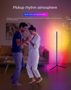 Lampadaire LED moderne nordique de luxe en acier inoxydable avec abat-jour jaune pour décor de chambre d'hôtel et de salon - Product Image 1