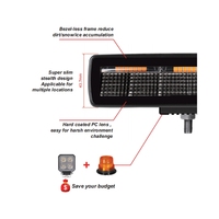 Barre lumineuse LED tout-terrain 4x4 super fine sans cadre, blanche/ambre, pour camion, moto, SUV, VTT