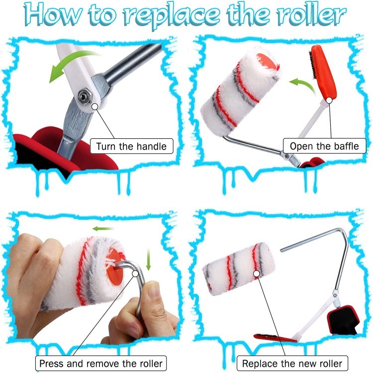 Widealiff Wall Paint Edger - Precision Trimmer Tool For Ceilings & Trim, With Brush & Sponge Kit