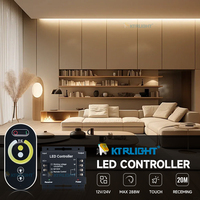Contrôleur LED tactile KTRLIGHT DC12-24V, contrôle par application, 4 canaux, variateur 20A, portée 20M, maison intelligente, CCT RGB réglable