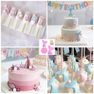 Moule en silicone thème sirène pour gâteaux, coquillages et étoiles de mer, idéal pour cupcakes, chocolats, bonbons, argile polymère - Vente en gros OEM ODM - Product Image 4