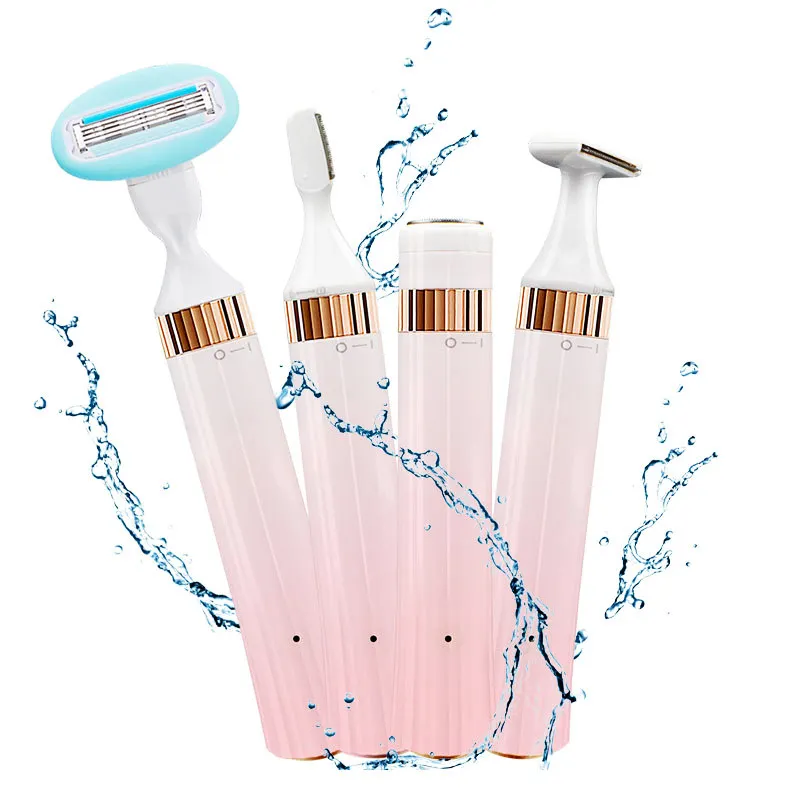 4 in 1 Lady hair shaver Wet and Dry Women's trimmer kit for hand underarm and bikini Body hair removal Female Razors Eplilator