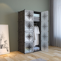 Solution de stockage peu encombrante de garde-robe en plastique de 8 cubes de bricolage portatif pour le dortoir de chambre à coucher et les petits espaces