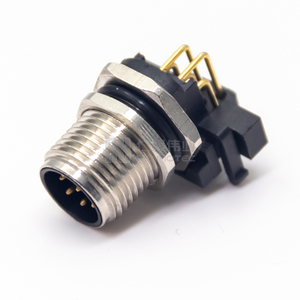 M12 PCB Bảng Điều Chỉnh Gắn Vách Ngăn Ổ Cắm Thông Tư Nối 4 5 8 Pin Right Angle Đối Với Nam Nữ Không Thấm Nước IP67 Một Mã Loại - Product Image 2